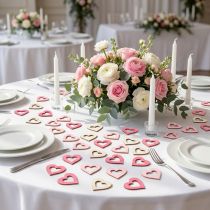 Prodotto Cuori da spargere rosa, rosa, naturale 4 cm 72 pz