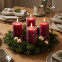 Prodotto Eleganti candele a colonna a forma di bacche in tinta unita, 70x100 mm, set da 4 – decorative, festive, moderne