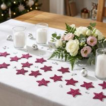 Prodotto Decorazione a dispersione stella glitterata 6,5 cm rosa 36 pz