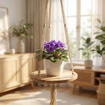 Prodotto Altalena per piante, fioriera su corda, cesto sospeso con macramè Ø34cm L84cm