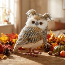 Prodotto Gufo decorativo, autunno, animale della foresta, decorazione invernale H27cm