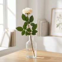 Prodotto Rosa albicocca bianco crema, fiore di seta, rose artificiali L72cm Ø12cm