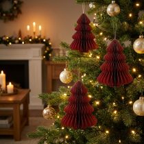 Prodotto Albero di Natale in carta Addobbo natalizio bordeaux A20cm
