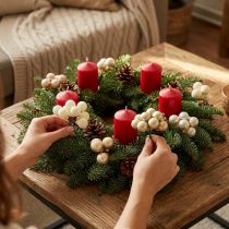 Prodotto Mini pallina di Natale crema, bacche beige specchiate Ø20mm 140 pz