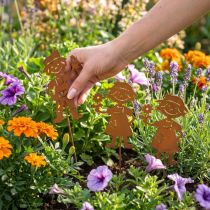 Prodotto Paletto da giardino effetto ruggine, decorazione da giardino per bambina e bambino, 4 pezzi