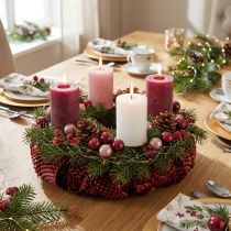 Prodotto Mini palline di Natale filo di vetro rosa bordeaux Ø2cm 140pz