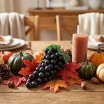 Prodotto Vite nera decorativa da 22 cm, frutta artificiale realistica, decorazione autunnale, vetrina, ristorante