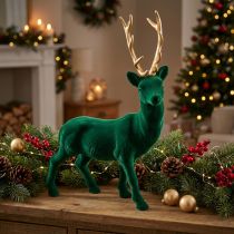 Prodotto Deco cervo in piedi in oro verde Decorazione natalizia figura 40 cm