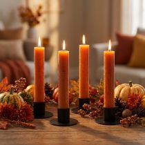 Prodotto Candele coniche arancione scuro tinta unita Sunset 34x240mm 4 pz