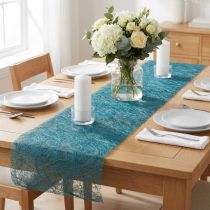 Prodotto Runner da tavolo Sizoweb in pile decorativo blu petrolio 30 cm 5 m