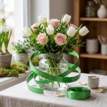 Prodotto Filo piatto di alluminio, verde mela, 5 mm, 10 m, pieghevole, decorazione