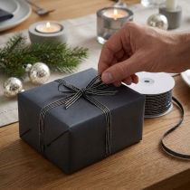 Prodotto Nastro regalo filo di nastro nero argento 3 mm 100 m