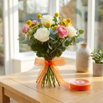 Prodotto Nastro in organza nastro regalo nastro arancione cimosa 15mm 50m