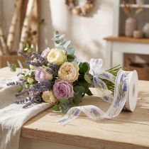 Prodotto Nastro in organza, nastro in chiffon, nastro decorativo, lavanda, 40 mm, 20 m