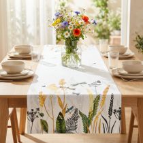 Prodotto Runner da tavolo estivo Runner da tavolo prato estivo bianco 40x150 cm