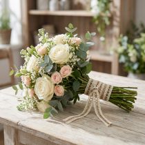 Prodotto Nastro decorativo in nastro di iuta con anelli crema naturale 25 mm 10 m