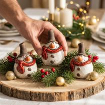 Prodotto Pupazzo di neve in ceramica, bianco, 6,9 cm – decorazione natalizia invernale – 6 pz