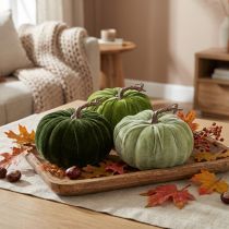 Prodotto Zucca decorativa verde autunnale verde scuro verde chiaro Ø18cm 3 pezzi