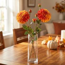 Prodotto Fiori Decorativi Dalia Artificiale Arancione Rosso Ø10 L80cm 2pz