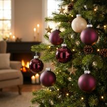 Prodotto Palline per albero di Natale in vetro Berry Mix Ø7,5 cm 12 pz