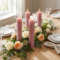 Prodotto Candele tinta unita in candele rosa antico 50x300mm 4 pz