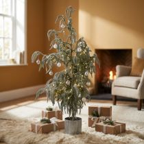 Prodotto Mini albero di Natale in vaso con neve invernale 45x110 cm