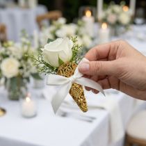 Prodotto Spilla da sposa con magnete oro 4,5 cm