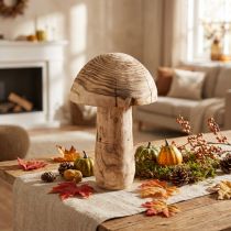 Prodotto Grande fungo decorativo in legno di Paulownia Ø21cm H33cm