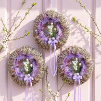 Prodotto Ghirlanda di piume Ghirlanda decorativa di piume di fagiano viola Ø20cm 3 pz