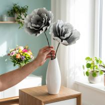 Prodotto Fiori di schiuma Grandi fiori artificiali di schiuma grigio 85cm 2 pezzi