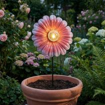 Prodotto Luce solare a LED per fiori da giardino in metallo rosa Ø30cm