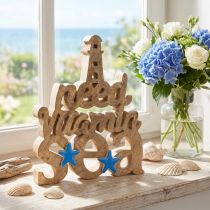 Prodotto Decorazione in legno marittimo “Ho bisogno di vitamina mare” legno di mango 27×33cm
