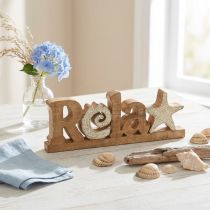Prodotto Decorazione da tavolo marittima “Relax” supporto in legno di mango 28×10cm