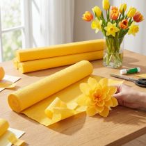 Prodotto Carta crespa per fioristi, carta crespa per fioristi, giallo sole 50×250cm, 5 pezzi