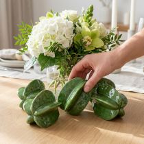 Prodotto Decorazione in ceramica a forma di carambola a forma di carambola, 10 cm, verde, set da 3 pezzi