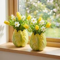Prodotto Vaso per fiori con sorprendente motivo a tulipano. Perfetto per decorare il soggiorno. 16 cm, 2 pezzi.