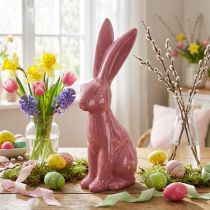 Prodotto Decorazione pasquale coniglio in ceramica lucida per Pasqua e primavera 37 cm