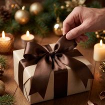 Prodotto Nastro da regalo in taffetà largo, elegante e lucido, 40 mm x 50 m