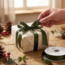 Prodotto Nastro decorativo, nastro stretto in taffetà per confezioni regalo creative, larghezza 10 mm, lunghezza 50 m