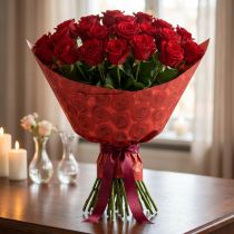 Prodotto Polsino di carta velina rose rosse 25 cm 100 m