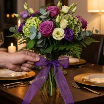 Prodotto Nastro di chiffon nastro di organza nastro decorativo di organza viola 25 mm 20 m