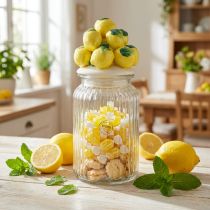 Prodotto Bomboniera in vetro ceramica limone estivo Ø11cm H27cm