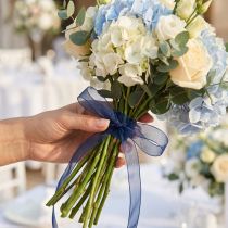 Prodotto Nastro in organza nastro regalo nastro blu scuro cimosa blu 6mm 50m