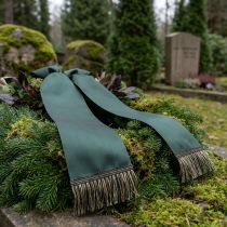 Prodotto Passamaneria sfrangiata nera e oro 4 cm x 25 m - Ideale per decorazioni di ghirlande, nastri da lutto e accessori vintage