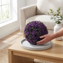 Prodotto Palla decorativa in palla vegetale viola artificiale Ø18 cm 1 pezzo