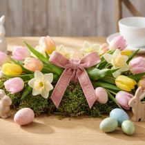 Prodotto Nastro in velluto Nastro decorativo Buona Pasqua rosa 15 mm 5 m