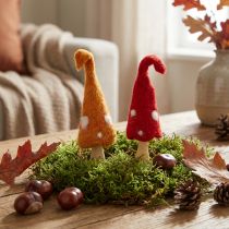 Prodotto Funghi decorativi in feltro rosso, arancione 6 pezzi