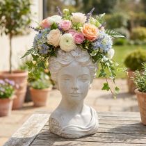 Prodotto Scultura di donna Vaso da fiori Pietra fusa Aspetto antico 33,5cm