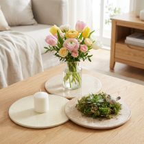 Prodotto Sottobicchieri Decorazione da tavolo Fiori Beige Marrone Ø20cm 3 pezzi