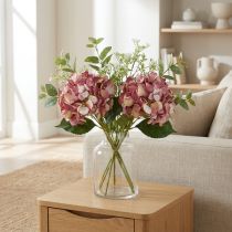 Prodotto Ortensia artificiale grande rosa malva Ø15cm L58cm 2 pezzi